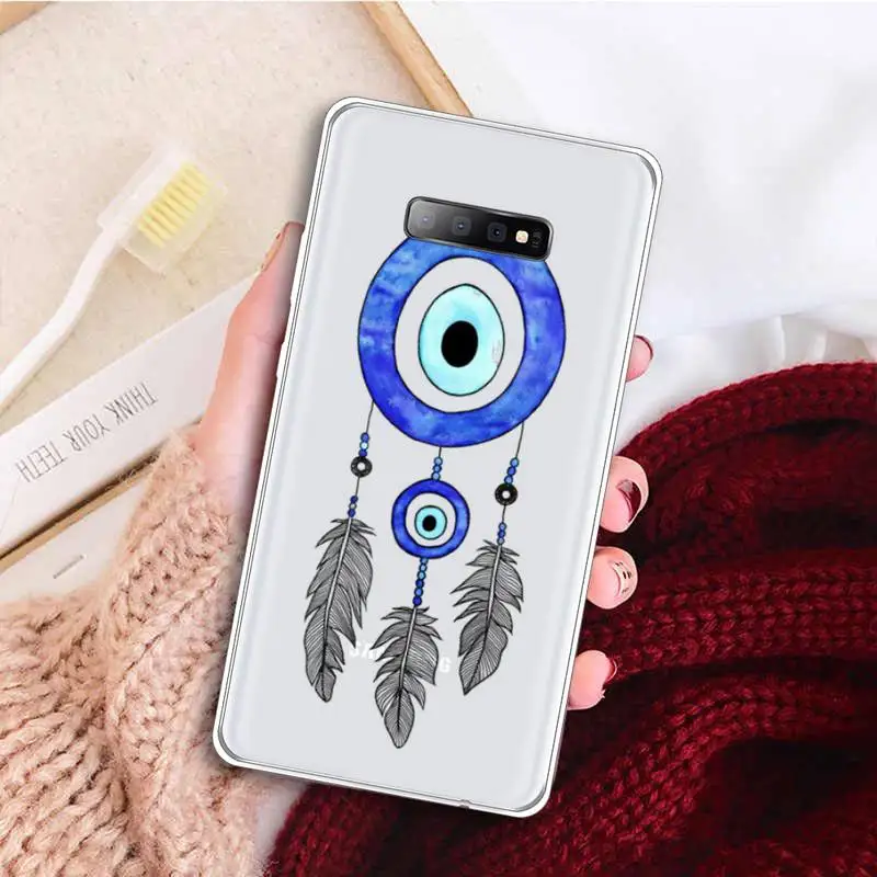 

Fashion Evil eye Phone Case Clear Transparent for samsung A 21s 50 71 S 8 9 20 note 10 20 plus ultra