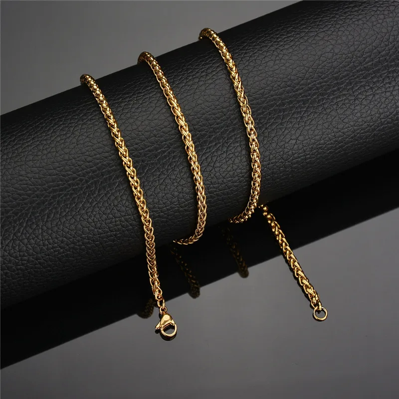 Ожерелье из нержавеющей стали золотого и серебряного цвета с круглыми звеньями