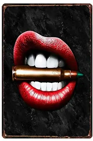 

Sexy Lips Vintage Style Metal Sign Iron Painting for Indoor & Outdoor Home Bar Coffee Kitchen Wall Decor 8 X 12 Inch
