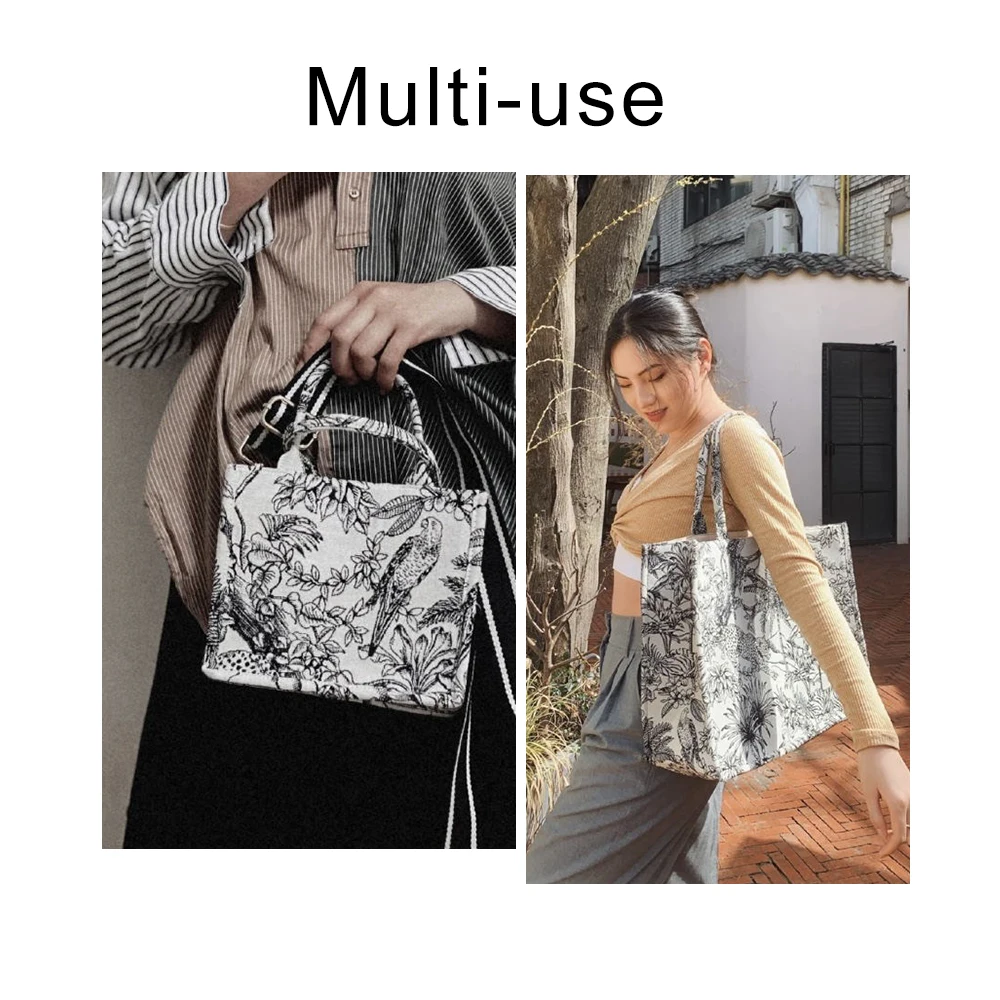 Luxury Travel Handbag for Women's Fashion Brand Designer Bag Jacquard Embroidery Female Girls Shopper Canvas Tote Shoulder Bag