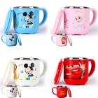 Детская стакан для молока Disney 250 мл, Мультяшные креативные стаканы для питьевой воды, Детские тренировочные стаканы для напитков, стаканы для сока, кружки из нержавеющей стали