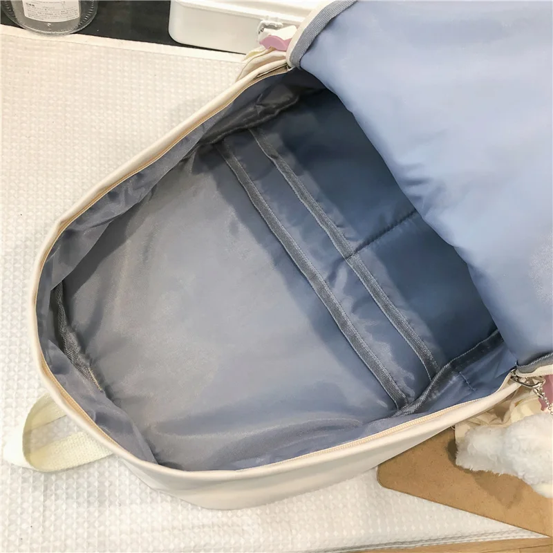 

EnoPella Fashion Girl Waterproof Women Backpack Travel Bag For Teenager Nylon Black Cute Kawaii Female Multiple Pockets Mochila