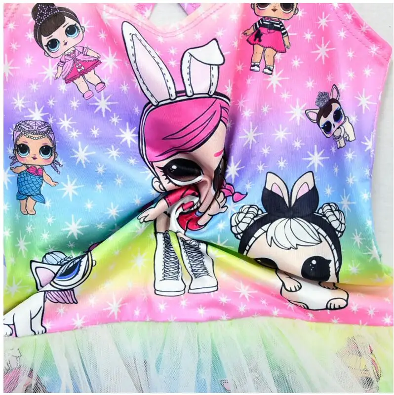 Л. О. Сюрприз! Детский слитный купальник мультяшное бикини радужная пляжная