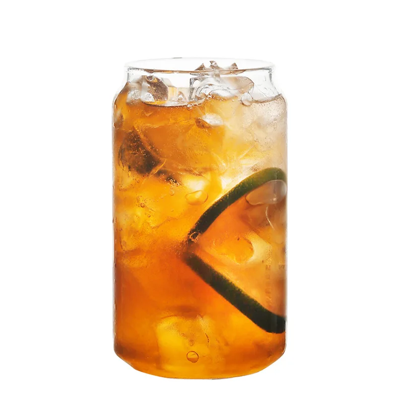 

Creative Glass Cup Coffee Mug Milk Tea Cans Beer Cocktail Cold Drink Juice Cup High Borosilicate Glass Durable Bar Accessories