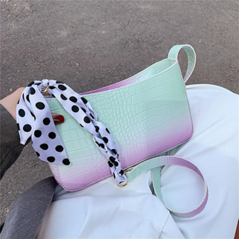 Сумка из искусственной кожи с крокодиловым узором дамская сумочка на плечо