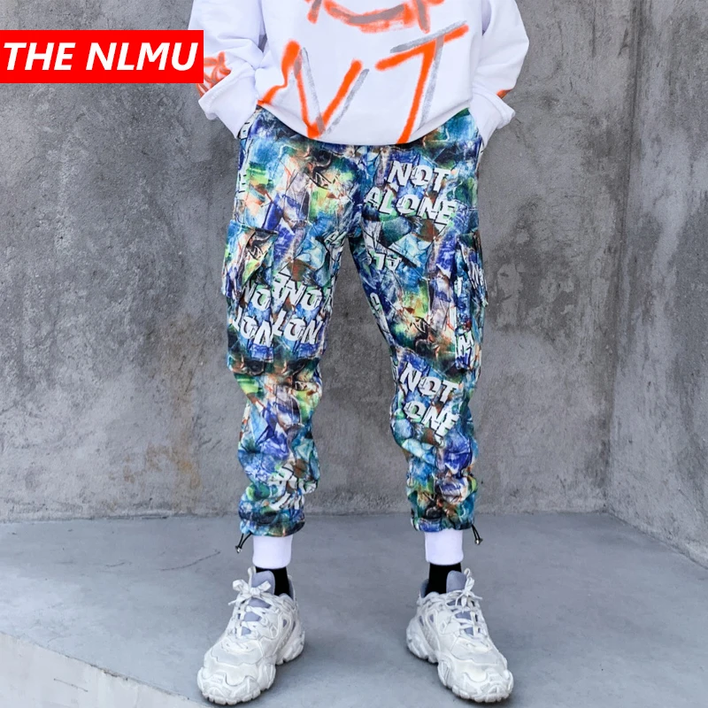 Хип хоп креативные штаны шаровары с принтом Мужские для бега осень 2020 модные