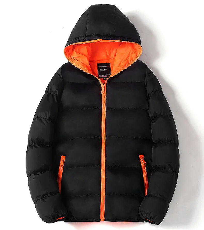 Men's hooded cotton-padded jacket Korean casual slim-fit cotton-padded jacket, candy-colored cotton-padded jacket