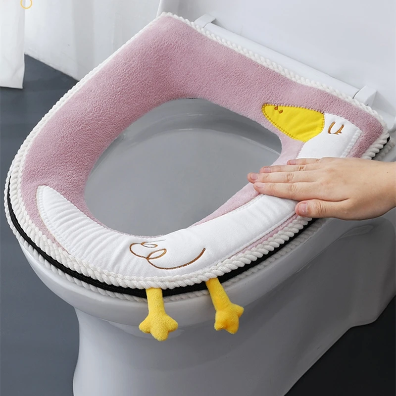 new hot sale comfortable cartoon bathroom toilet seat cover winter toilet cover household closestool mat seat case lid cover free global shipping