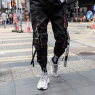 Брюки мужские в стиле хип-хоп, брендовые уличные штаны для бега в стиле Харадзюку, корейские облегающие брюки, модные повседневные спортивные штаны-карго, черные, 2021