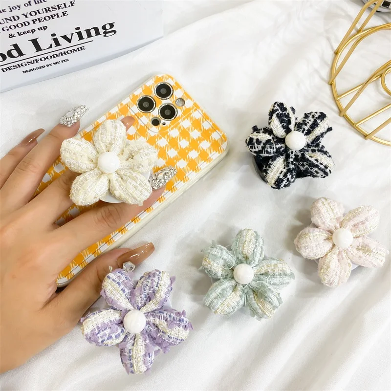 

New Ins Plush Flower Mobile Phone Holder Mobile Phone Grip Lazy Holder Suitable for IPhone Samsung Xiaomi Mobile Phone Grip