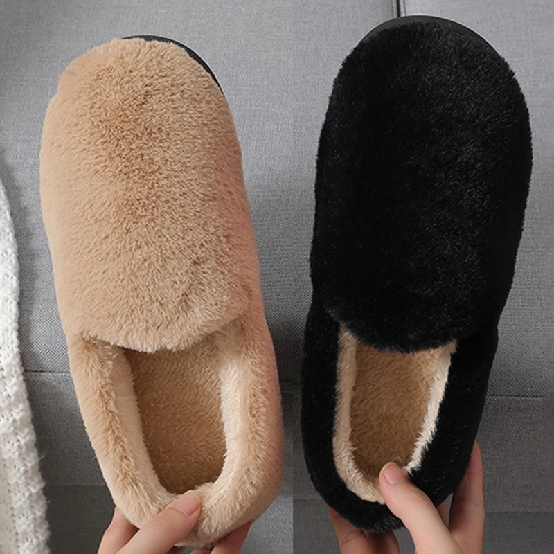 

2021 Winter Women Slippers New Warm Korean Fashion Trend Females Shoes Short Velvet Peas Shoes Women's Slippers Size 35-40
