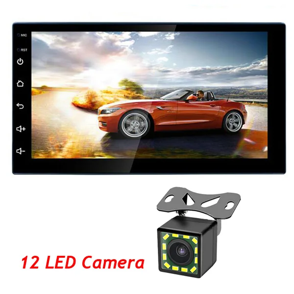 12 LED camera 7 дюймов Android автомобильный gps плеер Емкостный HD сенсорный экран радио стерео Поддержка Камера заднего вида вход Android 8,0 - Цвет: 12 LED camera