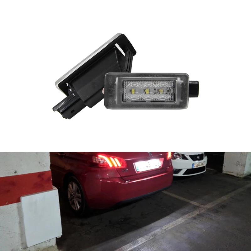 2PCs For Citroen C3 III C4 Hatchback MK2 C4 Cactus C4 Picasso II C5 RD TD CANbus Led Number License Plate Lights Car-Styling