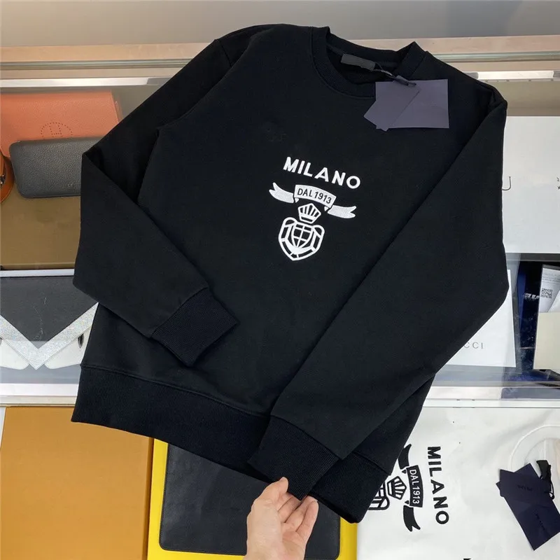 

2021 New High-Quality Letter Printing Men And Women Couples Black And White Round Neck Casual Long-Sleeved T-Shirt Top Plus Size