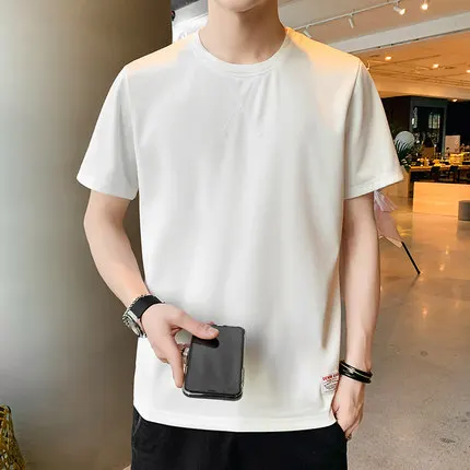 

Men's short sleeve t-shirt summer trend handsome casual half sleeve 2712