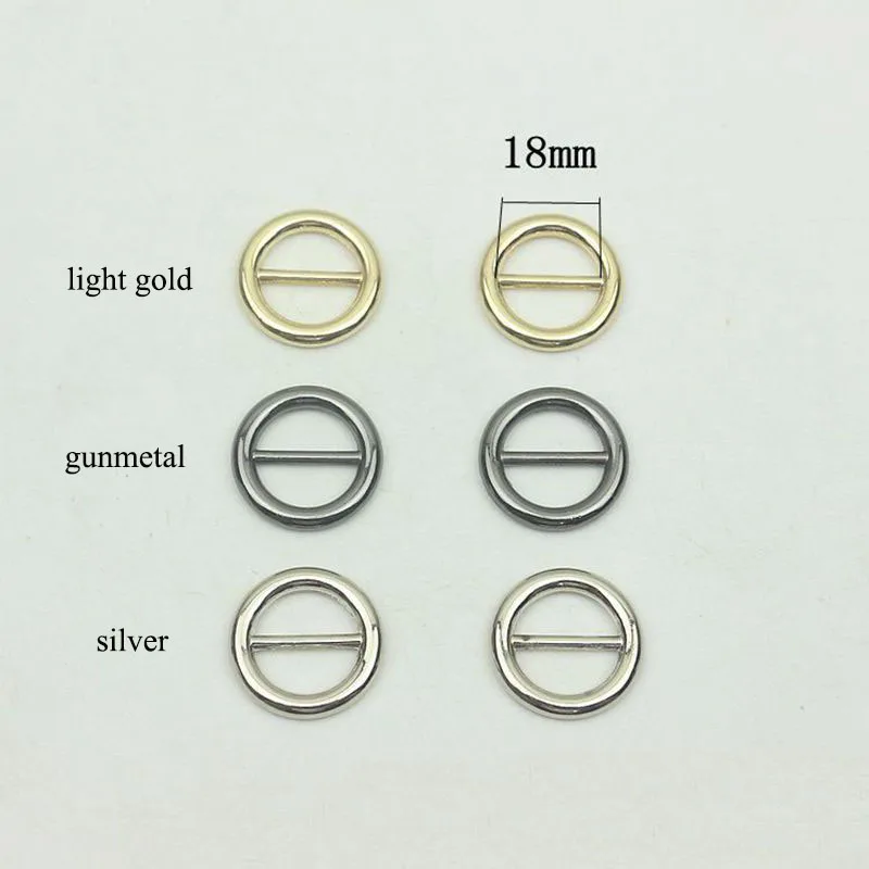 

30Pcs 18mm Metal Round Tri-glide Buckles Scarf Slider for Waist Belt Buckle Decoration Hardware Supply Mixed Color