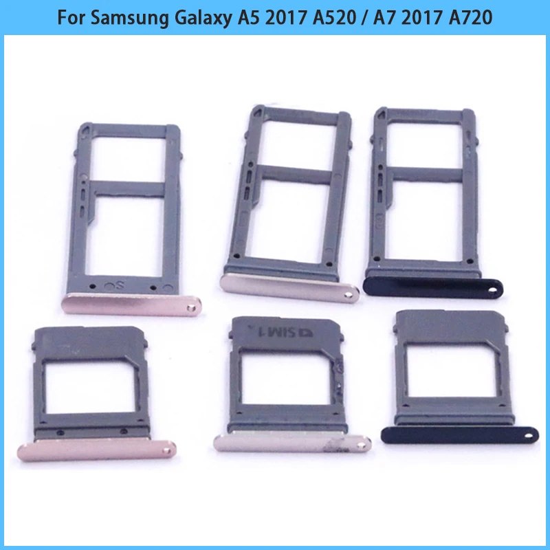 1 Набор лоток для Sim-карт на две Sim-карты Samsung Galaxy A5 2017 A520 / A7 A720 | Мобильные телефоны и