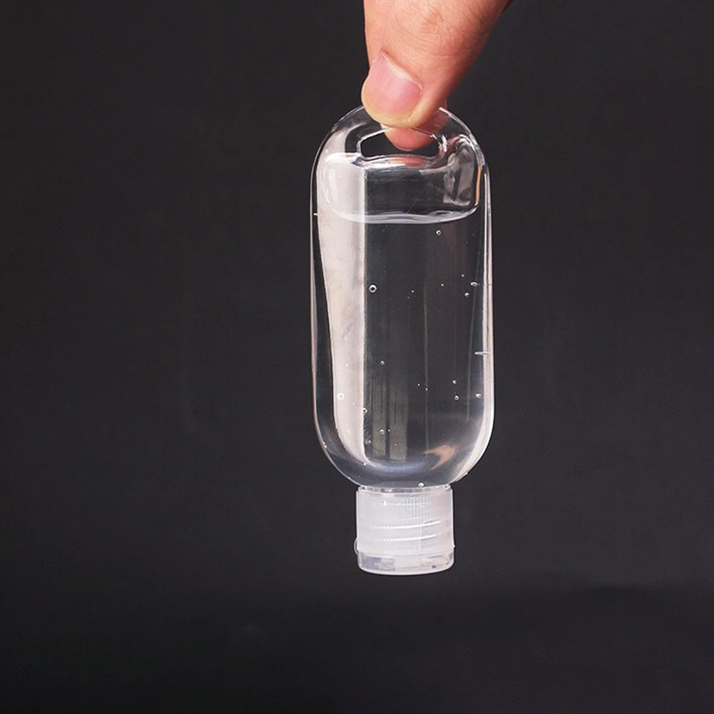 

10Pcs 50ml Hand Sanitizse Empty Transparent Leak Proof Hook Bottle for Outdoor