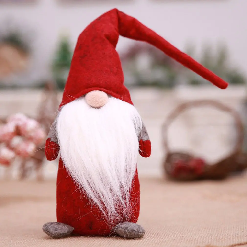

Plush Christmas Decoration Standing Faceless Doll Stuffed Ornaments Toys For Children Birthday Gift Cristmas Ornament