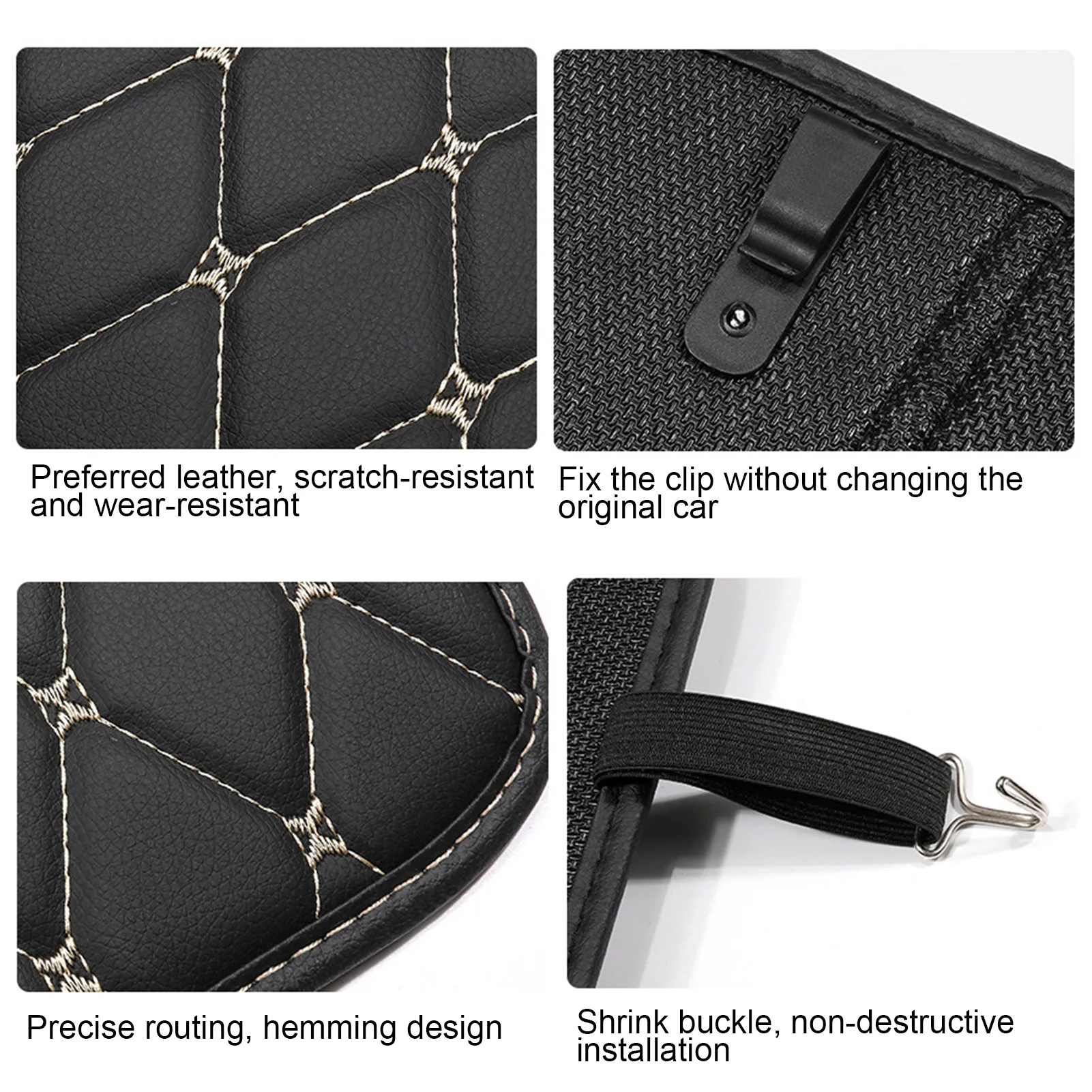 

Universal Faux Leather Seat Back Anti-kick Protectve Pad Waterproof Black Anti Kick Cover Mat Vehicle Decor Accessory