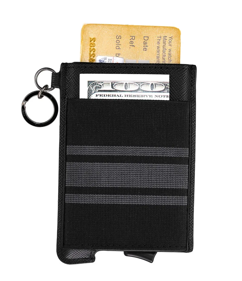 Bisi Goro RFID Блокировка кредитный держатель для карт Anit-theft кошелек карта для мужчин и женщин автоматический всплывающий Чехол для карт кожаный держатель для ID