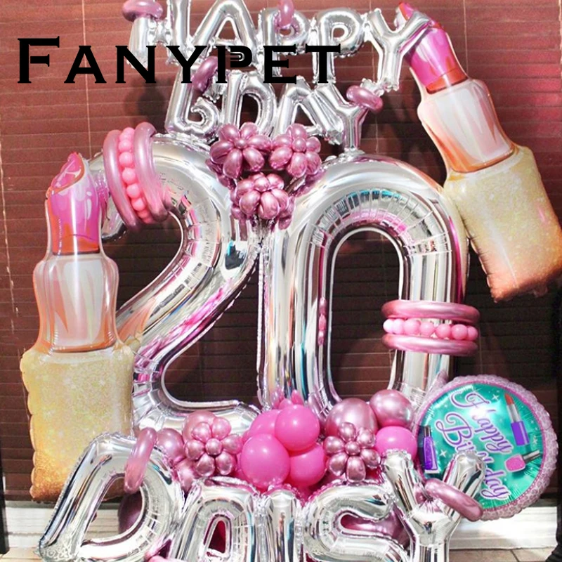 

10pcs lipstick balloons Lip Balloon Bridal Shower Spa party Valentines day Party Happy Birthday Decorations Inflatable Helium