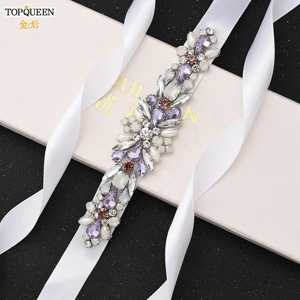 TOPQUEEN S451 Красочные Стразы ремень свадебные створки ремни великолепный невесты