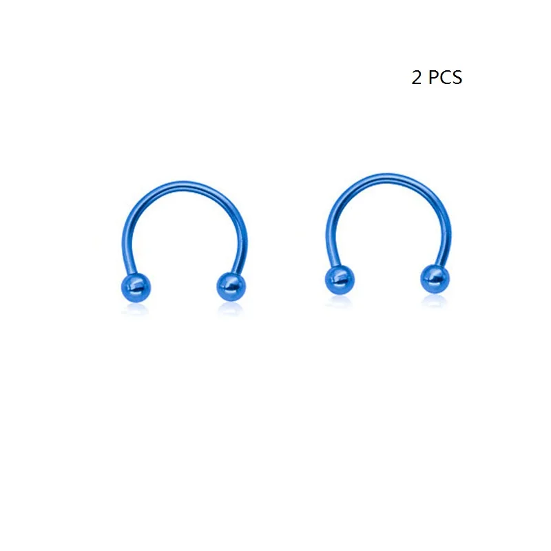 09 1 шт. носовая перегородка кольцо для губ сосок, бровь кольца для мочки уха обруч Подкова Пирсинг уха для женщин и мужчин стальные украшения для тела - Окраска металла: 09