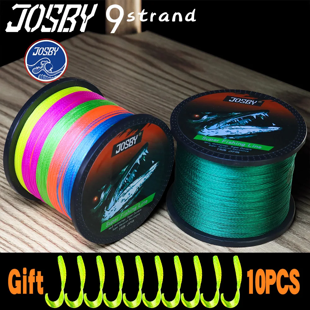 JOSBY новая рыболовная леска 9 нитей плетеная для ловли карпа 1000 м 500 300 100 морской