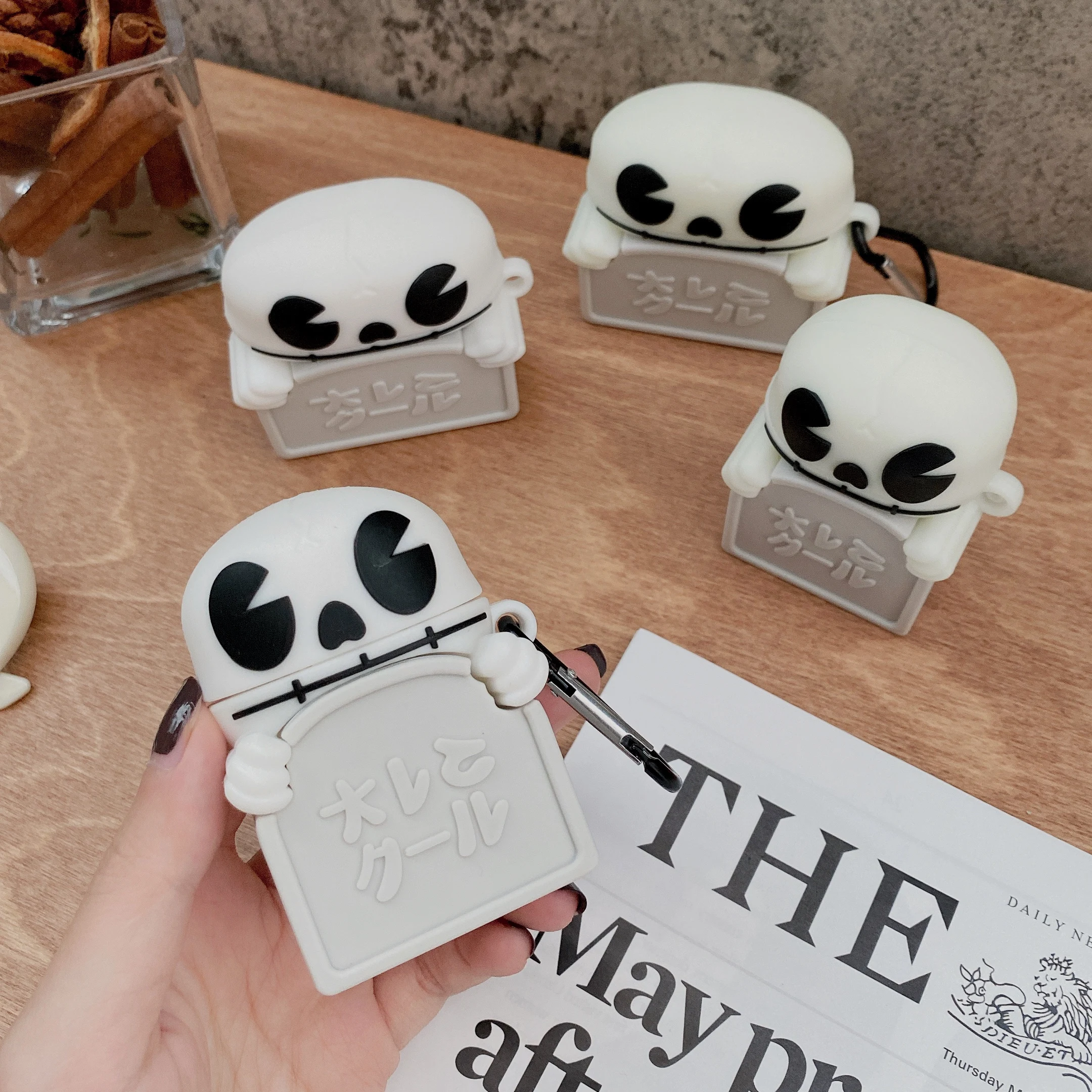 

Силиконовый чехол с 3D изображением Хэллоуина, светящийся призрак для AirPods 1 2 3 Pro, беспроводной Bluetooth зарядный чехол для наушников
