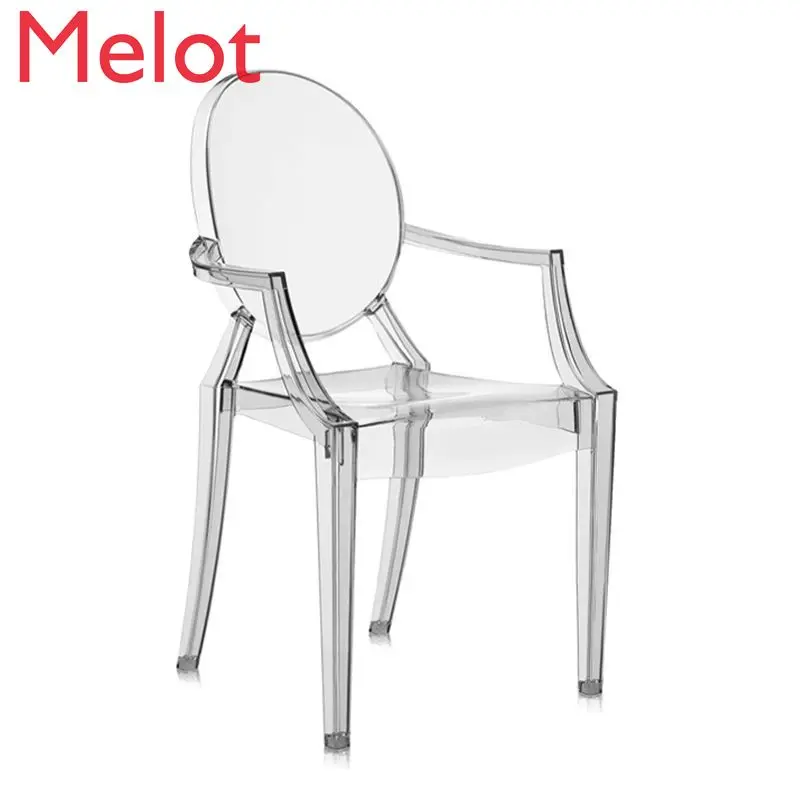 

Прозрачный пластиковый стул с кристаллами, обеденный стул Devil Ghost, туалетный стул