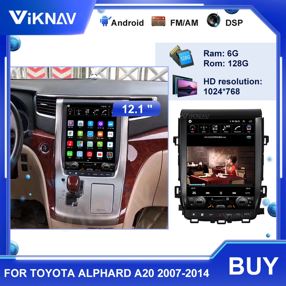 

Автомобильный GPS-навигатор на платформе Android с вертикальным экраном для Toyota Alphard A20 2007-2014, автомобильное радио, мультимедийный радиоприемник,...