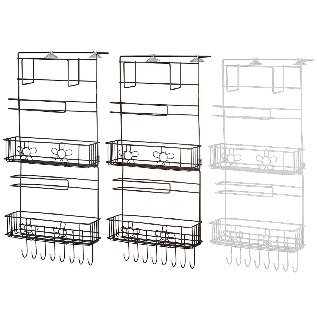 

Kitchen Multifunction Refrigerator Storage Rack Organizer Shelf Space Saver Fridge Side Wall Storage Hanging Holder White Large