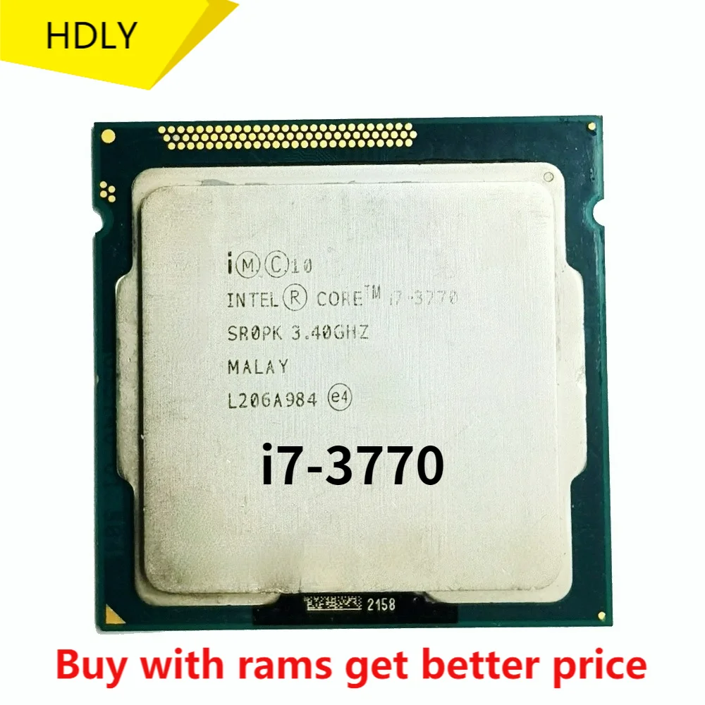 i7 3770 3.4GHz 8M 4 Core 8 Thread 77w LGA1155 Processor desktop ddr3 ram memory