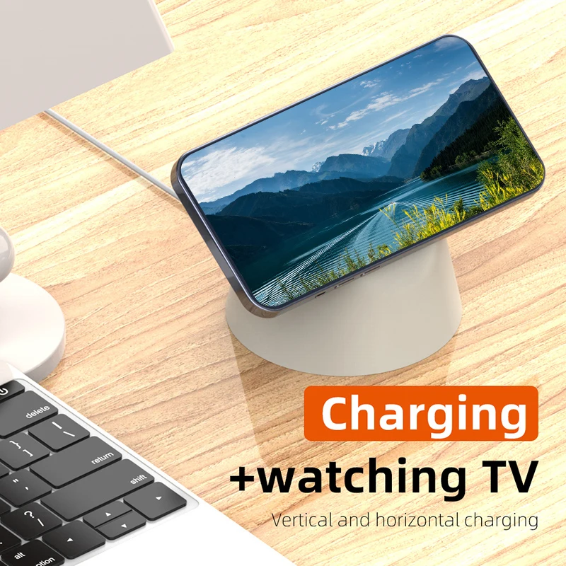 

2Types Silicone Magnetic Wireless Charger Base Stand Bracket Phone Holder Mount For IPhone 12 Series Charger Holder Accessories