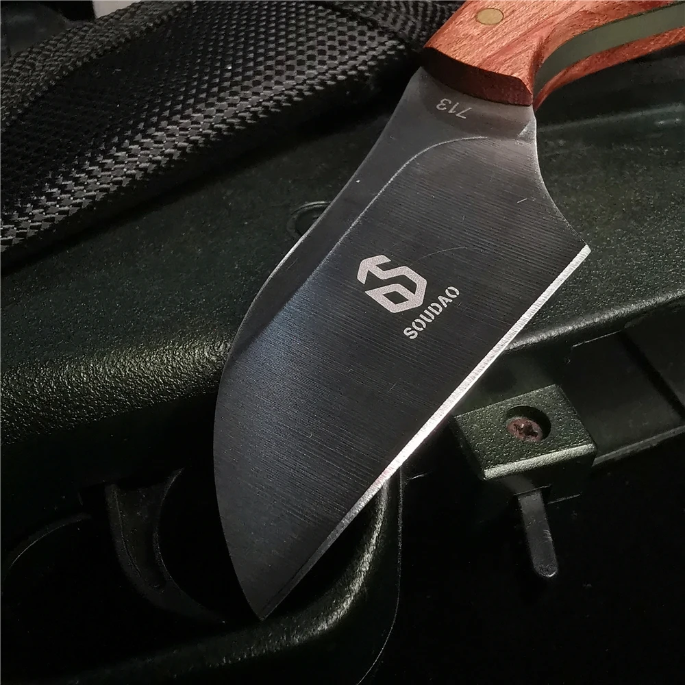 Карманный нож с деревянной ручкой карманный прямой из нержавеющей стали острый и