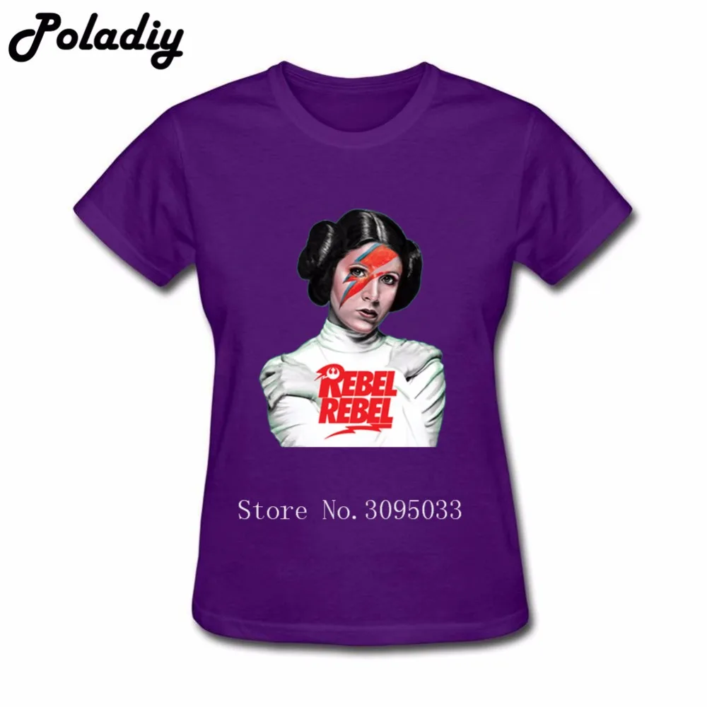 Женские футболки с изображением острова Харадзюку принцесса Лея Давид Боуи