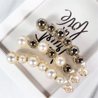 1pc pearls hairpins hair clips jewelry banana clips headwear women hairgrips girl ponytail barrettes hair pins accessories