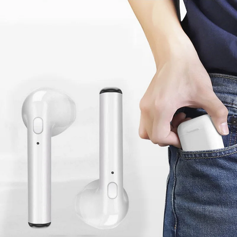 Мини Bluetooth наушники i7s tws беспроводные с зарядным боксом и микрофоном для iphone V8 M6T