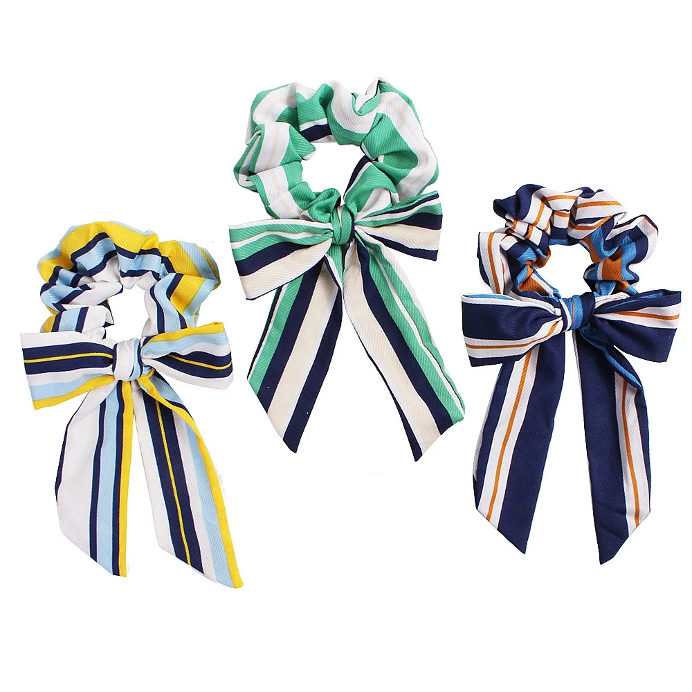 Новинка модные шифоновые резинки маленький свежий полосатый галстук бабочка