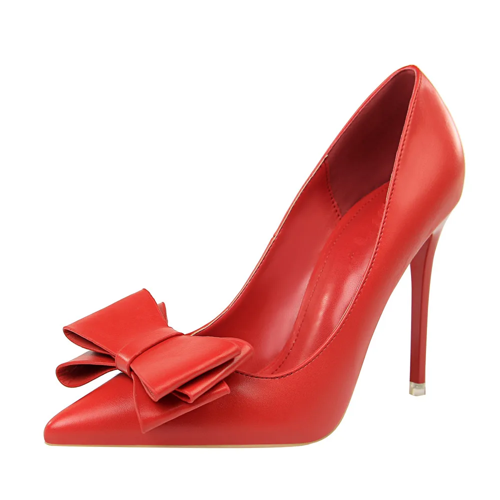 

Women Shoes 2018 High Heel Shoes For Party Elegant Modern Design With Butterfly-knot Beautiful Sexy And Stylish Pumps DS-B0326