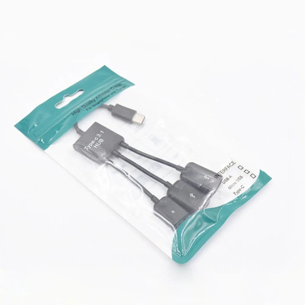 Кабель для передачи данных зарядный кабель type-C/Micro 3 в 1 USB C OTG Хост кабель концентратор Шнур адаптер разъем сплиттер