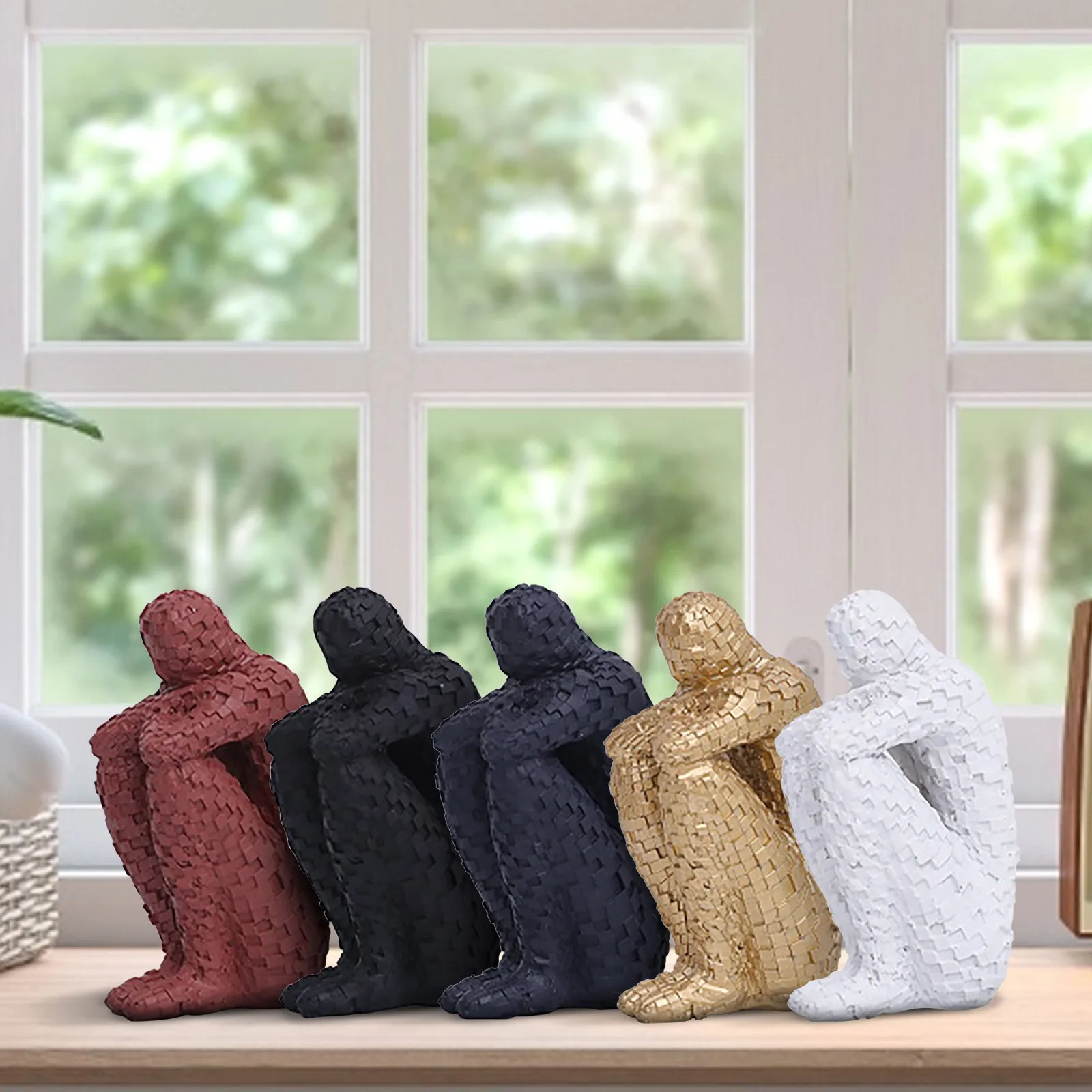 

2022 Creative Resin Abstract Figure Mini Thinker Modern Sculpture Room Bookcase Office Ornaments Statue Crafts Home Decoration