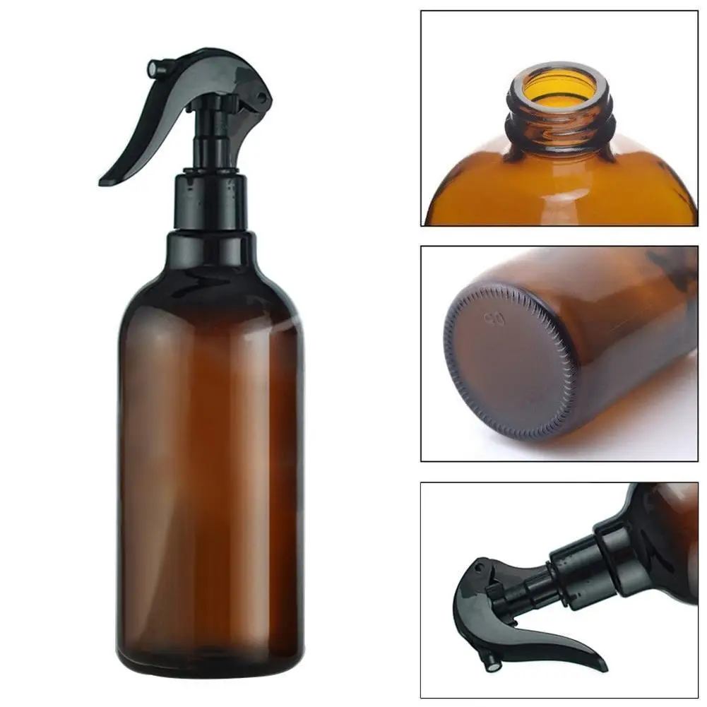 

500ML Brown + Black Plastic Spray Bottle Trigger Sprayer Essential Oil Perfume Container Refillable Bottles