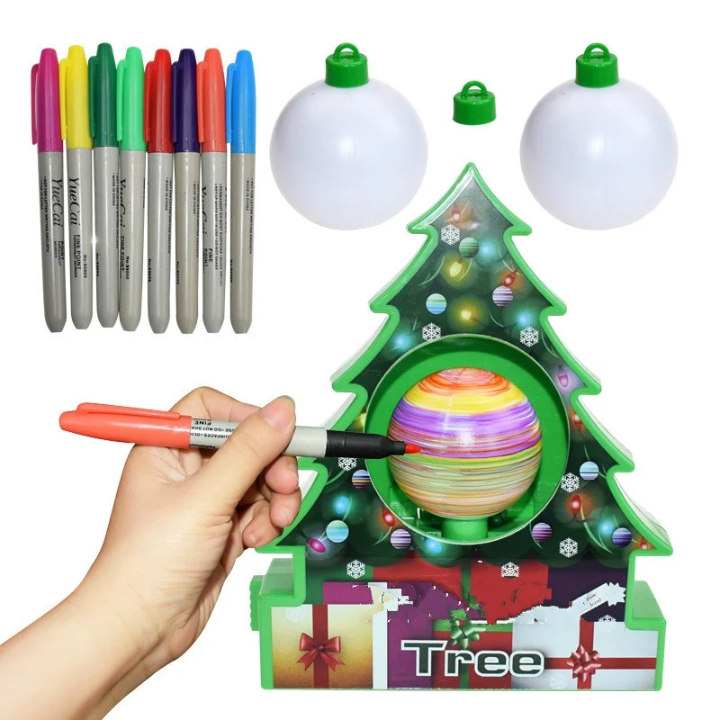 

Kids DIY Craft Drawing Toy Set Christmas Tree Decoration Ball Ornaments Egg Paint Tool Children Christmas Gift Educational Toys