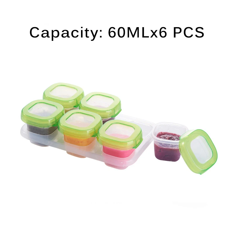 

4/6Pcs Small Durable Microwave Available Baby Food Box Baby Food Container Storage Box Food Fruit Breast Milk Supplement Crisper