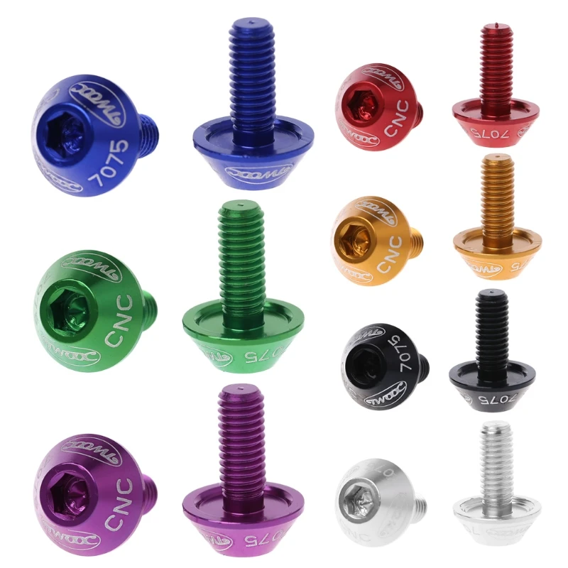 

2022 New 2Pcs M5x10mm Aluminum Alloy Bike Bicycle Water Bottle Cage Bolt Holder Screw New