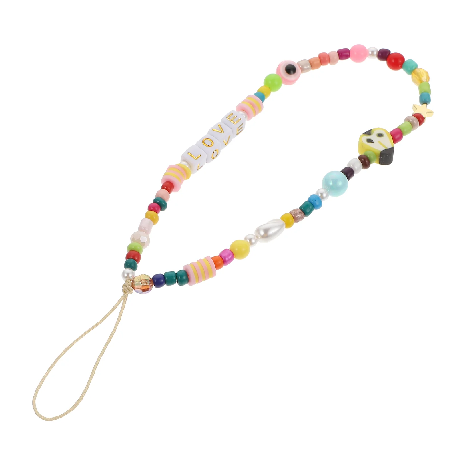 

1Pc Square Letters Phone Lanyard Creative Chain Decorative Rope for Phone