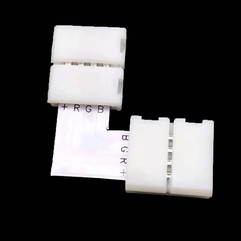 10 шт. пайки L Форма 90 градусов угловых соединителей Rgb 4 контактных разъемов для