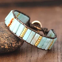oaiite calming amazonite tube bracelet for men women ethnic boho handmade woven statement jewelry dropshipping